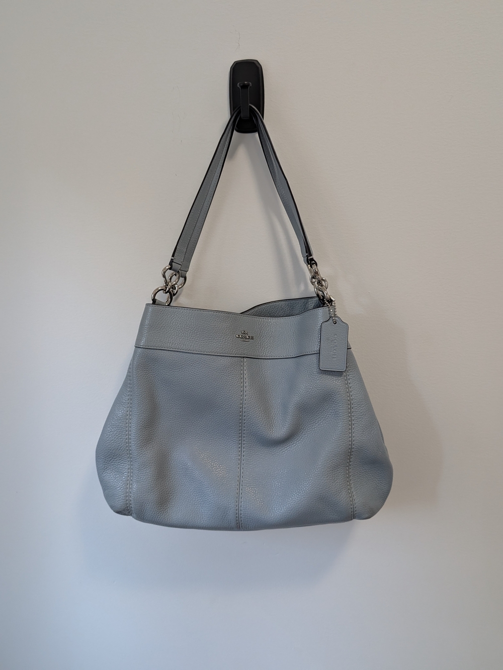 Coach Lexy Light Blue Triple Compartment Shoulder Bag